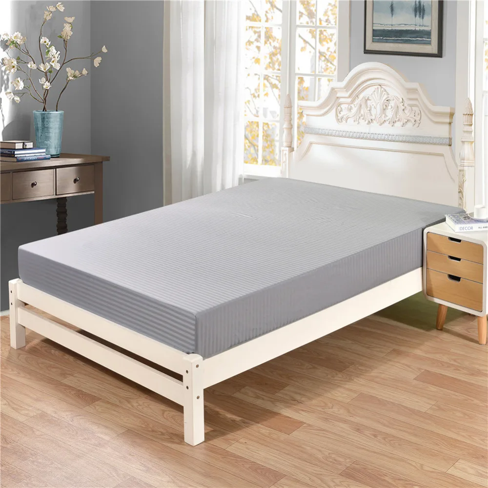 1pc 100%cotton grey Fitted Sheet Bedding Linens Bed Sheets With Elastic Band Double Queen US/UK Size | Дом и сад