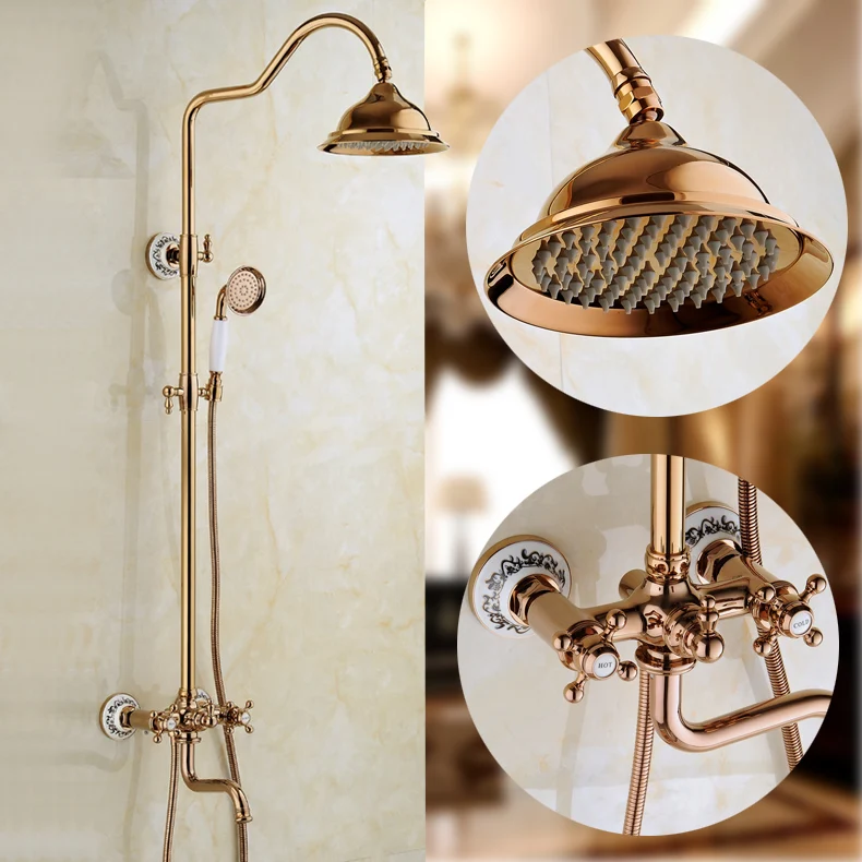 Xogolo Bathroom Luxury Mixer Shower Set 8" Rain Showerhead, coming with