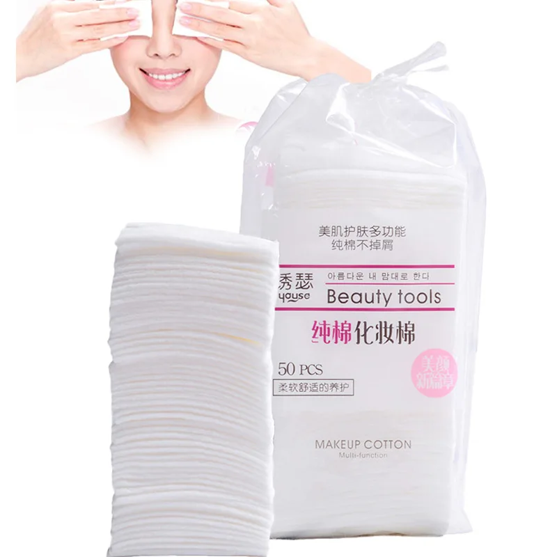 

ZD 50Pcs/Bag Soft Makeup Cotton Pads Facial Cosmetic Cleansing Nail Polish Remover Wipes Beauty Skin Care Tools ZY87