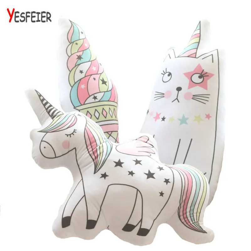 Cartoon Animal Toy unicorn cat plush pillow soft unicorn horse cushion plush toys New style doll