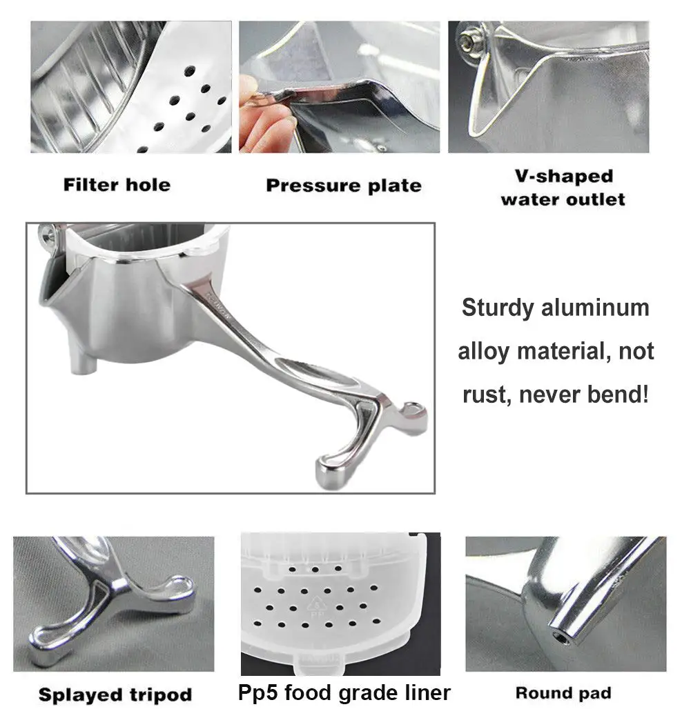 Ручная Соковыжималка из сплава лимонного соковыжималка для цитрусовых Пресс сверхмощный ручной пресс фруктовая соковыжималка Съемная соковыжималка для извести