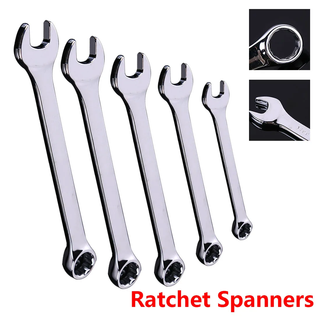

10mm 12mm 13mm 17mm 19mm Ratchet Spanner Combination Wrench A Set of Key Ring Wrench Ratchet Hand Tools