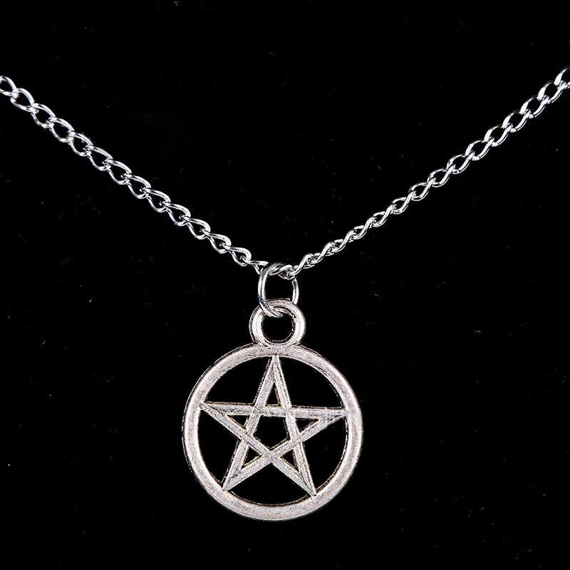 

New Supernatural Necklace Devil's Trap Pentagram Pentacle Vintage Retro Antique Silver Pendant Movie Jewelry Wholesale