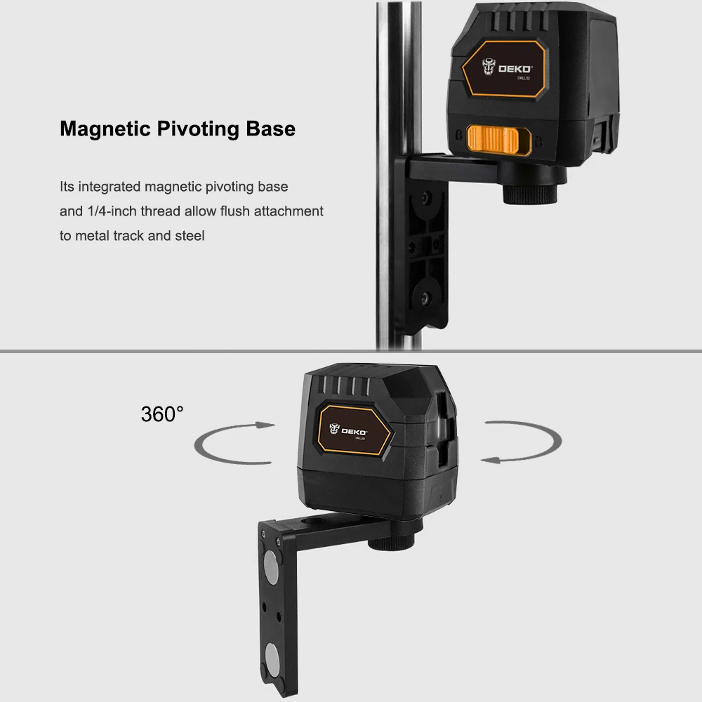  DEKO DKLL02 Mini Style Self-Leveling Laser Level Horizontal Vertical Cross Line Red Green Light Sou