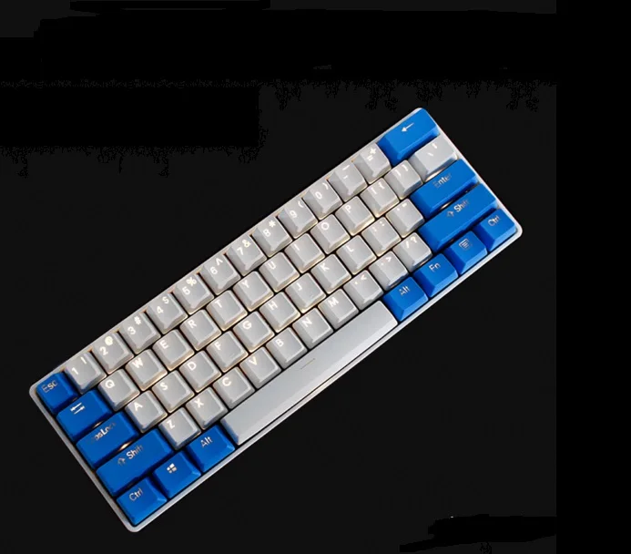 white and blue Брелки с подсветкой gh60 poker Bface на заказ механическая клавиатура oem профиль брелки Doubleshot PBT Прозрачный блестящий - Цвет: white and blue