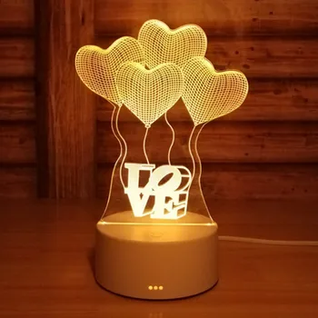 

Creative 3d night lamp 3d vision led lamp can DIY custom patterns
