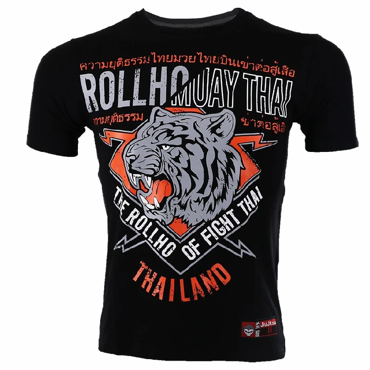 Мягкая футболка с короткими рукавами и изображением обезьяны ROLLHO muaythai