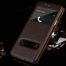 

For Samsung galaxy J1 J3 J5 J7 2016 Luxury Smart Front Window View Leather Flip Case For samsung galaxy j5 2016 case Coque Cover