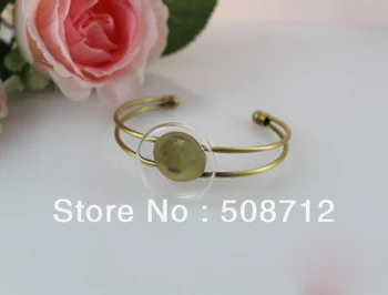 

Free shipping!!!! DIY Bracelet -----20sets 27mm oblate Glass Bubble & Bracelet Finding set