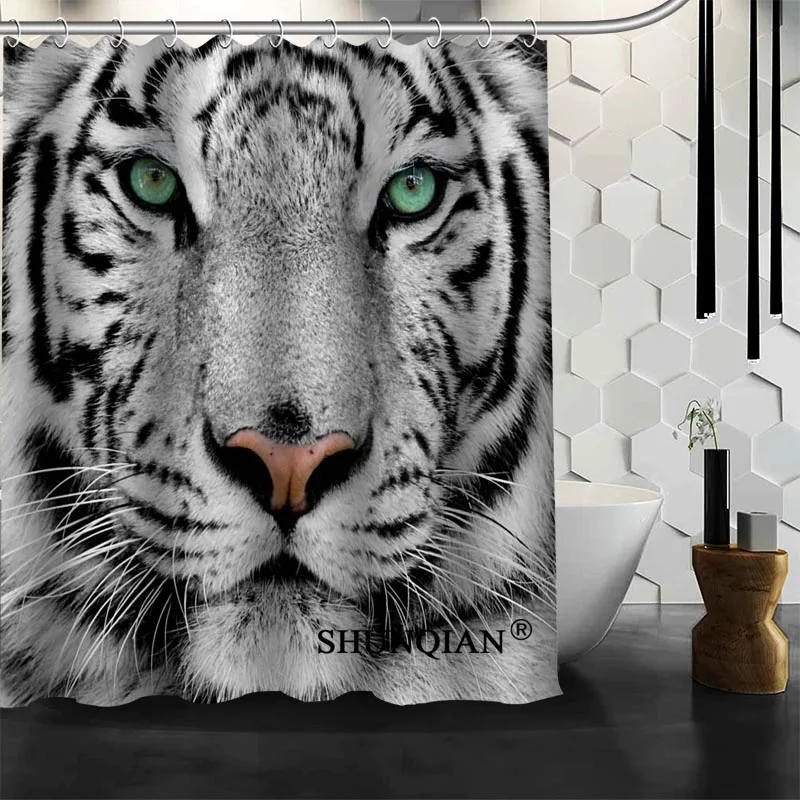 ShunQian Tiger Shower Curtain Funny For Bathroom Waterproof Polyester Fabric Eco-Friendly 2020 Bath Gift | Дом и сад