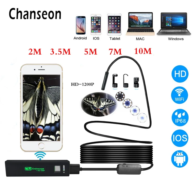 8mm Wifi Endoscoop Android/IOS/PC Borescope Waterdichte Lens 8 Led ... 8mm Wifi Endoscoop Android/IOS/PC Borescope Waterdichte Lens 8 Led ...