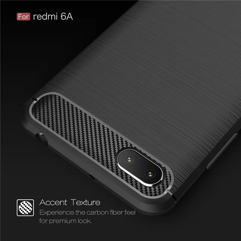 BSNOVT Xiaomi Redmi 6A Case Redmi 6A Cover Shockproof Silicone Brushed Phone Back Case For Xiaomi Redmi 6A Phone Fundas 5.45