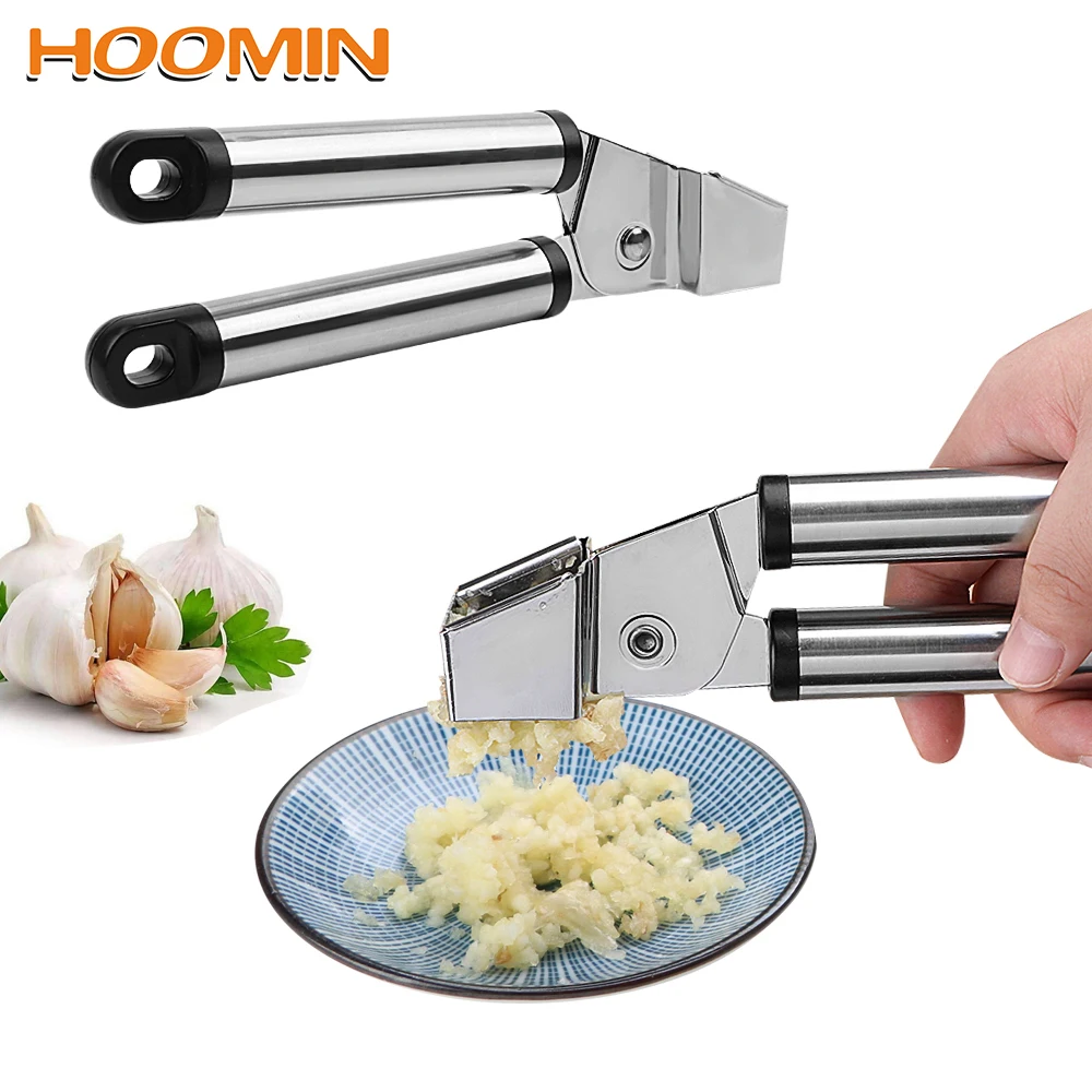 

HOOMIN Stainless Steel Garlic Press Detachable Easy To Clean Kitchen Tools Manual Quick Garlic Ginger Presser Slicer Masher
