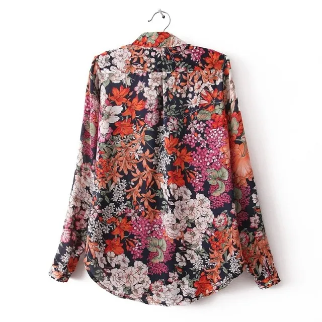  2019 Vintage flower shirt women blouse Shirt modis vadiming sheining zaraing women blouse kimono