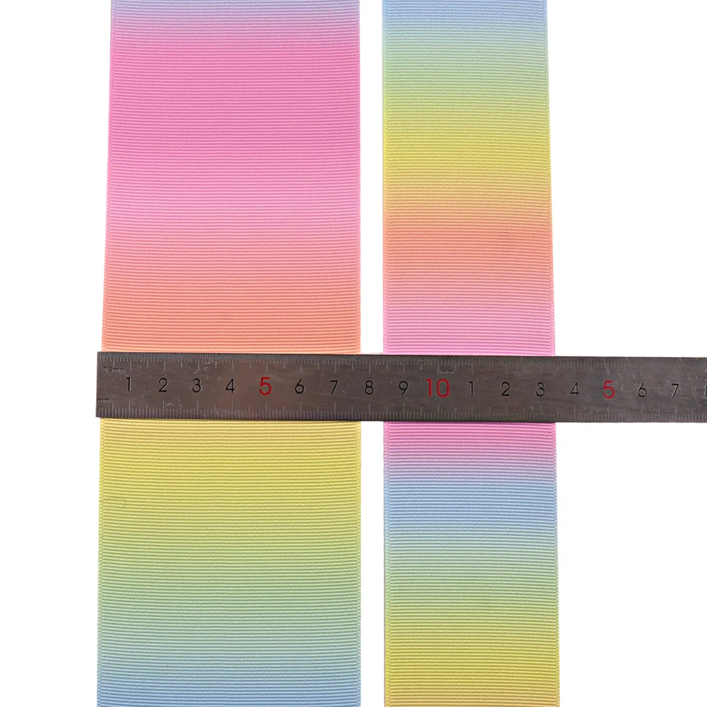 AHB Grosgrain ленты градиентные цвета Радужная лента 38/50/75 мм DIY аксессуары для волос