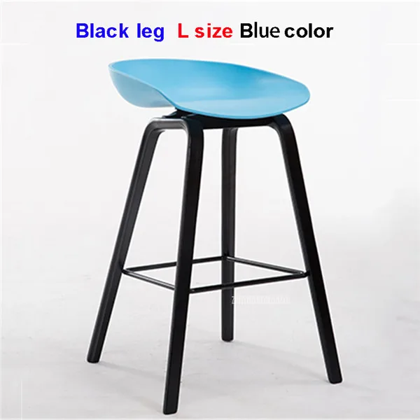 1 шт. минималистский современный цельно деревянный барный стул с ABS счетчик барный стул Северной ветра модные креативные популярные фурнитура стул 65 мм/75 см - Цвет: L-Black-Blue