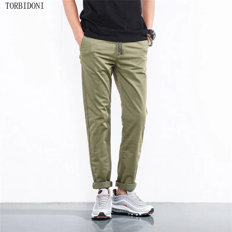 Men's Cotton Cargo Pants Drawstring Camouflage Brand Casual Fashion