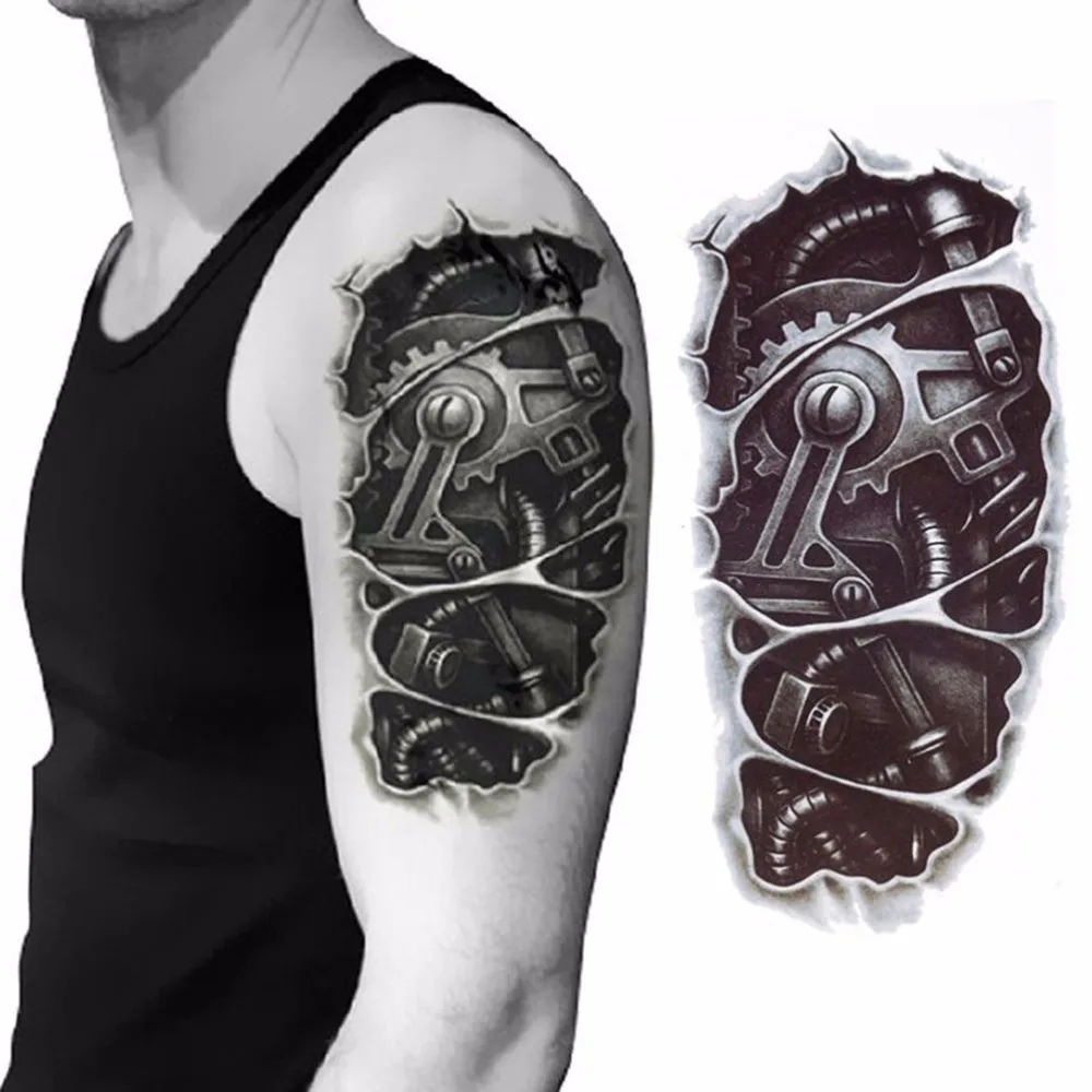 Новые 3D водонепроницаемые временные тату-наклейки для руки робота боди-арт Съемные татуировки