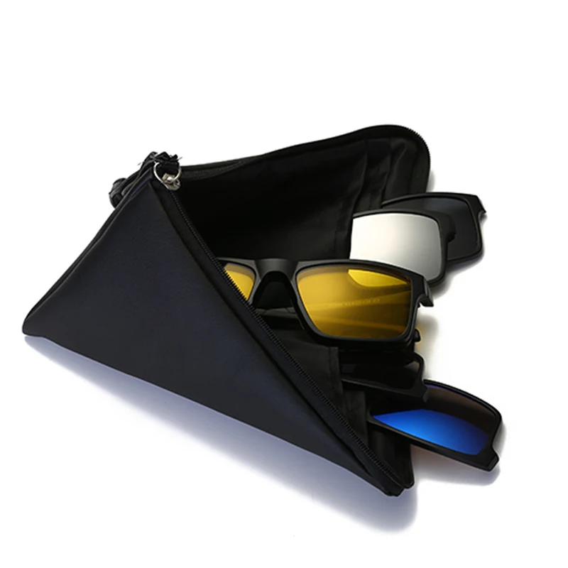 Fashion Optical Spectacle Frame Men Women Myopia 5 Clip On Sunglasses Polarized Magnetic Glasses Male Eyeglasses RS219