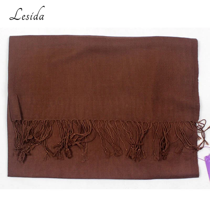 LESIDA Women Wool Scarf And Shawls Winter Warm Brown Tassel Scarves Large Pashmina Echarpes Femme Cachecol Wrap 180*70CM w3908