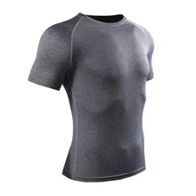 Grntamn Для мужчин Однотонная одежда спорт колготки Бег быстросохнущая обучение для верховой езды открытый эластичный сжатия тела футболка