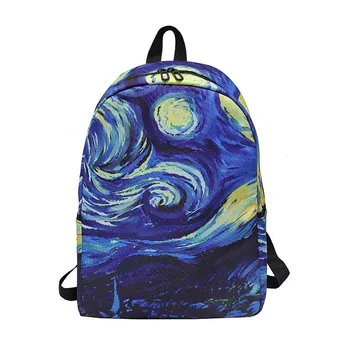 

5PCS / LOT 3D Printing Scenery Backpack for Women Creative Fashion University Bag Travel Backpack RuckSack Sac Femme