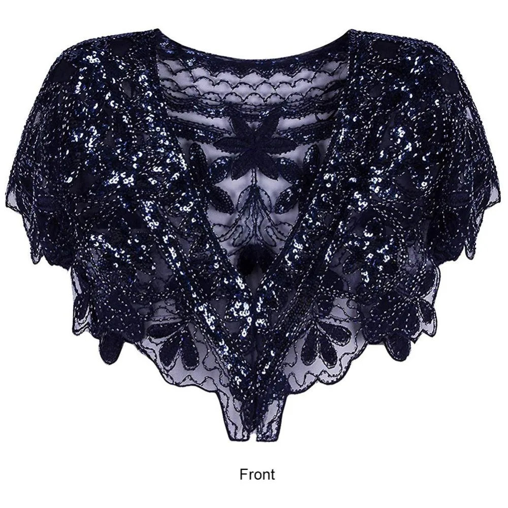 navy sequin shawl