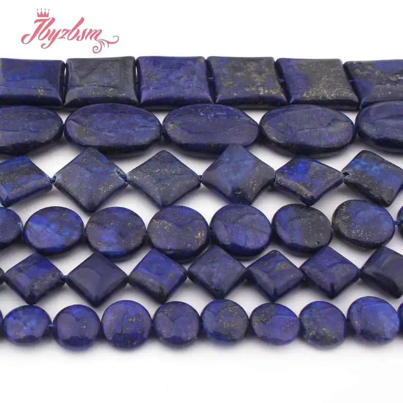 8 10 12 20mm Round Coin Square Rondelle Blue Lapis Lazuli Stone Beads For DIY Necklace Bracelet Jewelry Making 15&quot Free Shipping |