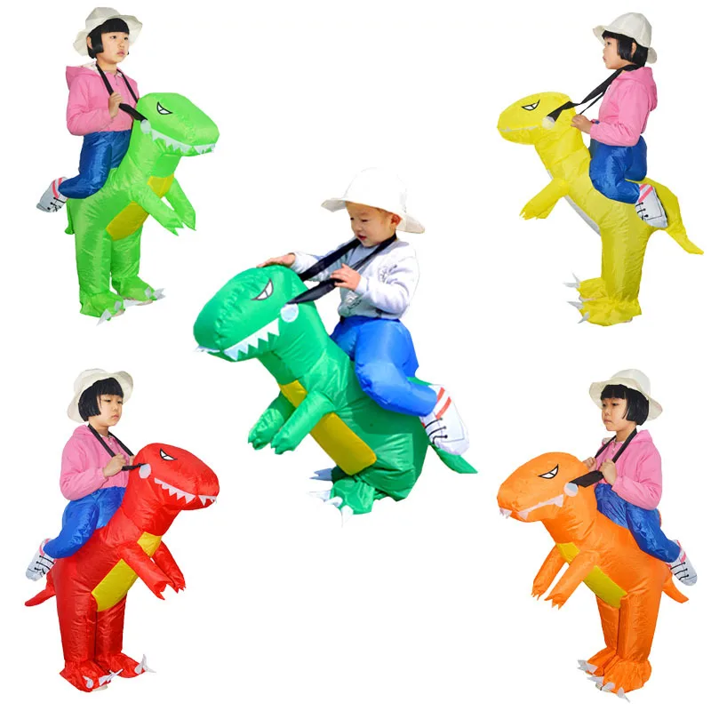 Надувной T-Rex Dino Rider наряды динозавров Детский костюм Пурим Хэллоуин Дракон Косплэй Coatumes карнавал взорвать нарядное платье