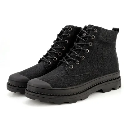 

Leather boots men's autumn and winter new warm high shoes trend casual tooling shoes short snow boots