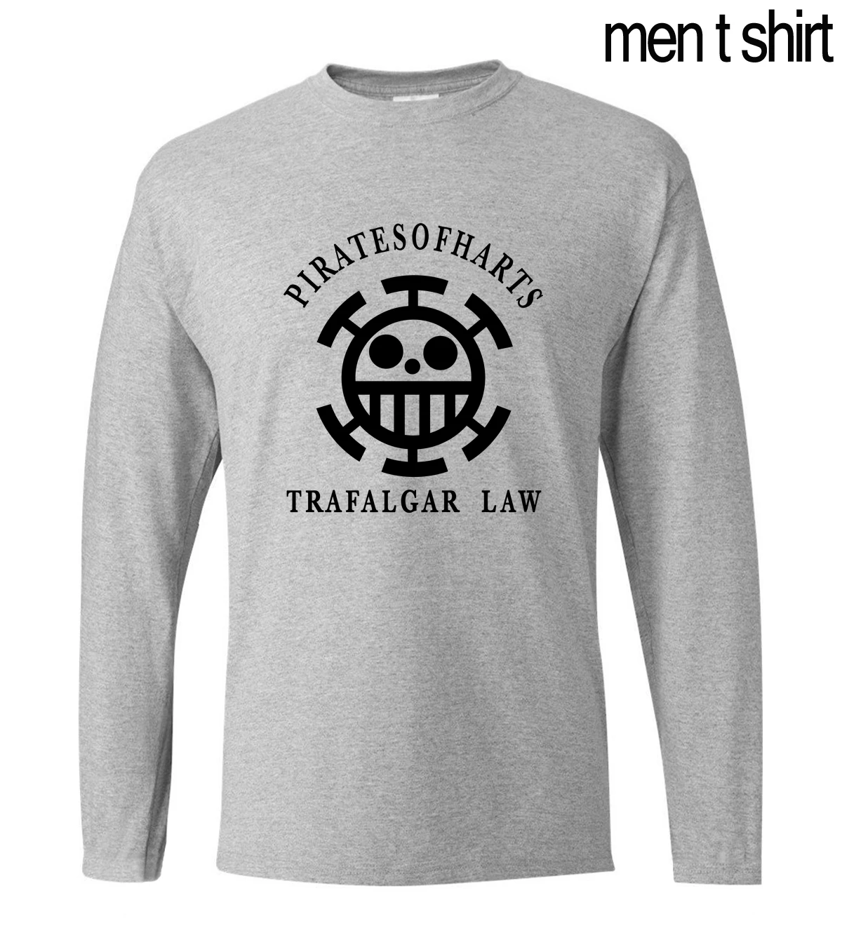 

2019 New Spring Summer Long Sleeve Men T-Shirts Japanese Anime One Piece Luffy Men T Shirt 100% Cotton Men Tees For Adult Tops