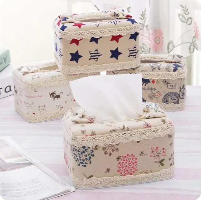 

Creative Cotton Material Table Tissue Box Paper Napkin Roll Box Fashion Wipes Box Cloth Pumping Tissue Paper Box Holder