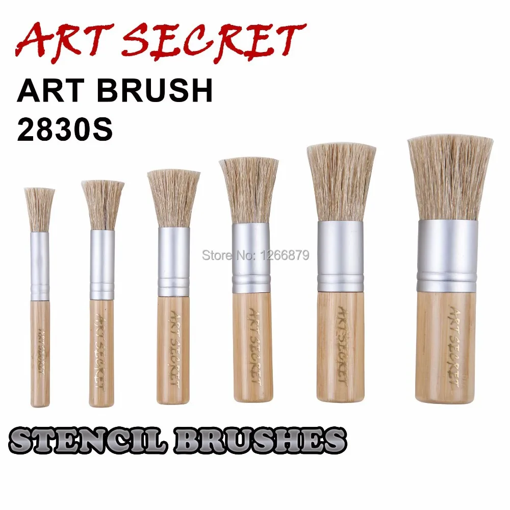 high quality paint brushes for artist drawing stencil art brush 2830S bamboo handle chungking bristle