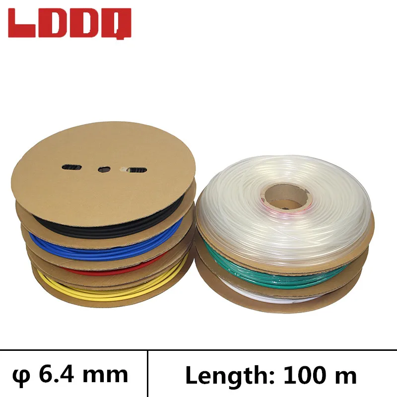 LDDQ 100 м термоусадочная трубка 3:1 клей с клеем семь цветов диаметр 6,4 мм кабельная втулка термоусадочная трубка gaine термо водонепроницаемый