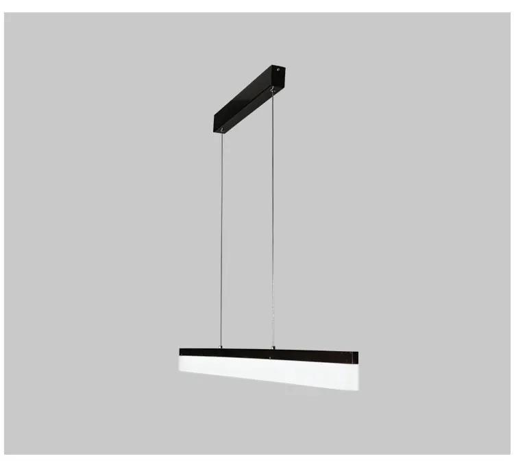 Модный Креативный светодиодный подвесной светильник, прямые офисные подвесные лампы lineal/minus, 80 см. Серебристый/черный/белый на выбор - Цвет корпуса: Black