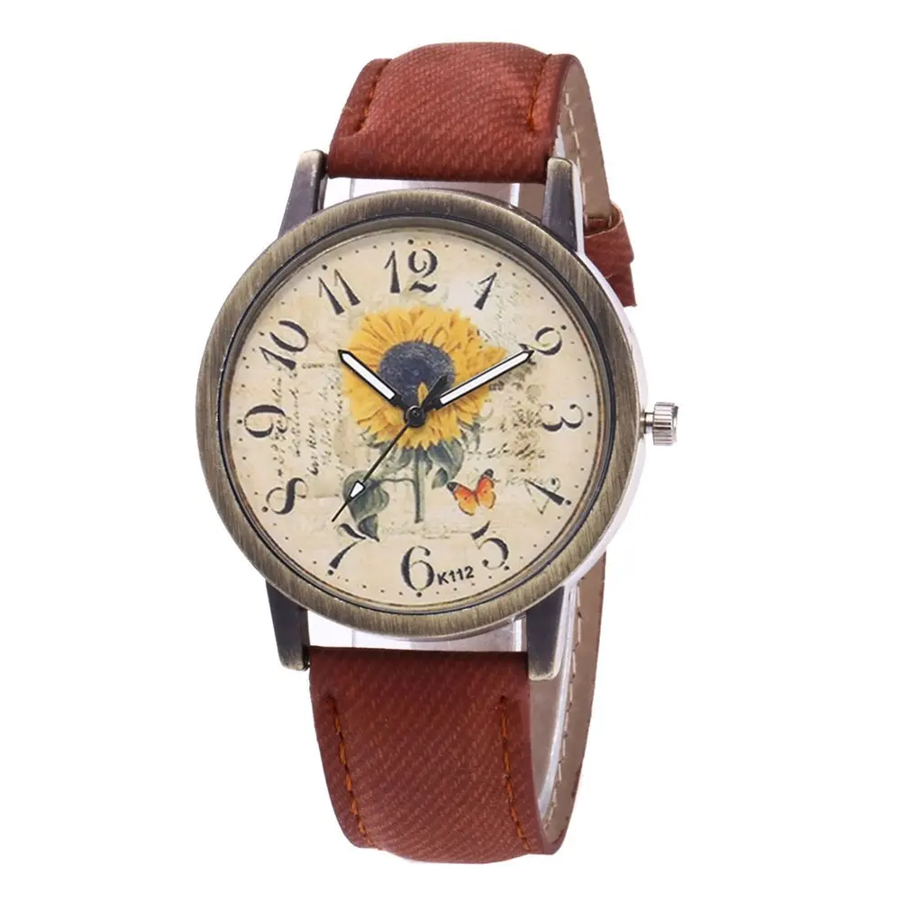 Denim Strap Women Quartz Watch Flower Design Vintage Watches for Dropshipping relojes mujer 2018 Nice Sweet Gift Denim Strap Women Quartz Watch Flower Design Vintage Watches for Dropshipping relojes mujer 2018 Nice Sweet Gift