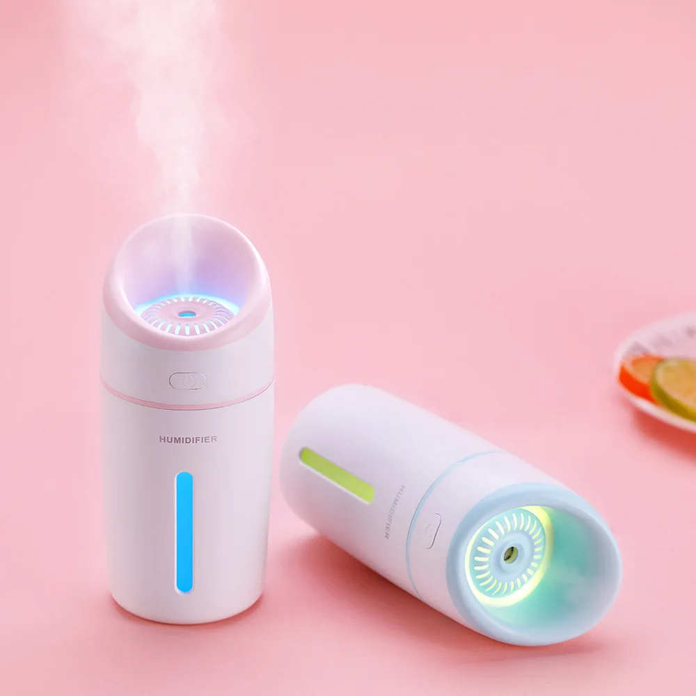 

320ML Mini Cup Shape Air Humidifier ABS USB Charging Air Moistener Noiseless Colorful Night Light Diffuser For Car Home DC 5V