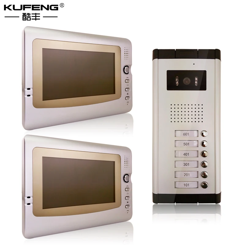 2017 NEW wired 7 inch LCD Multi layer user video intercom bell font b door b