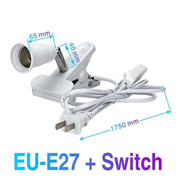 E27 лампа держатель светильник AC85-265V адаптер для светодиодной лампы настенный держатель с выключателем лампы разъем ЕС/США Разъем для спальни настольная лампа - Цвет: EU-E27