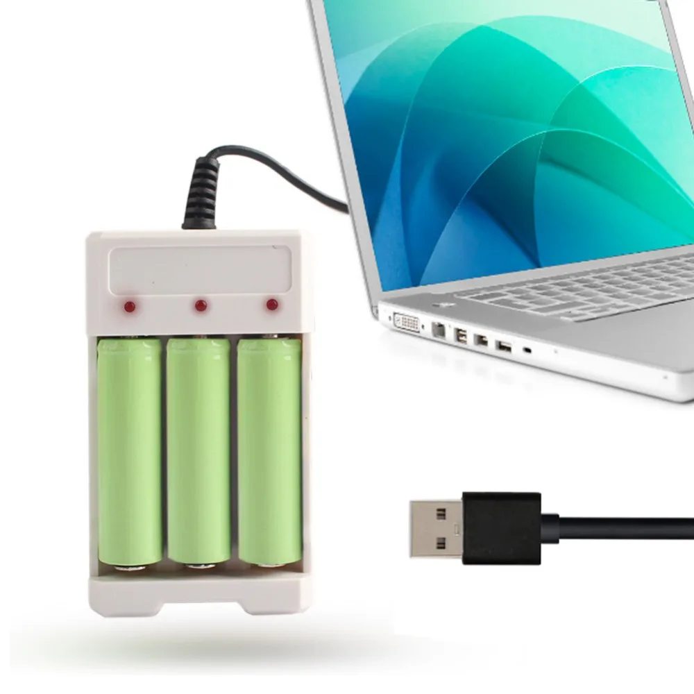 Buyincoins Universal USB 3 Slots Output Battery Charger For AA/AAA Rechargeable Battery Charge