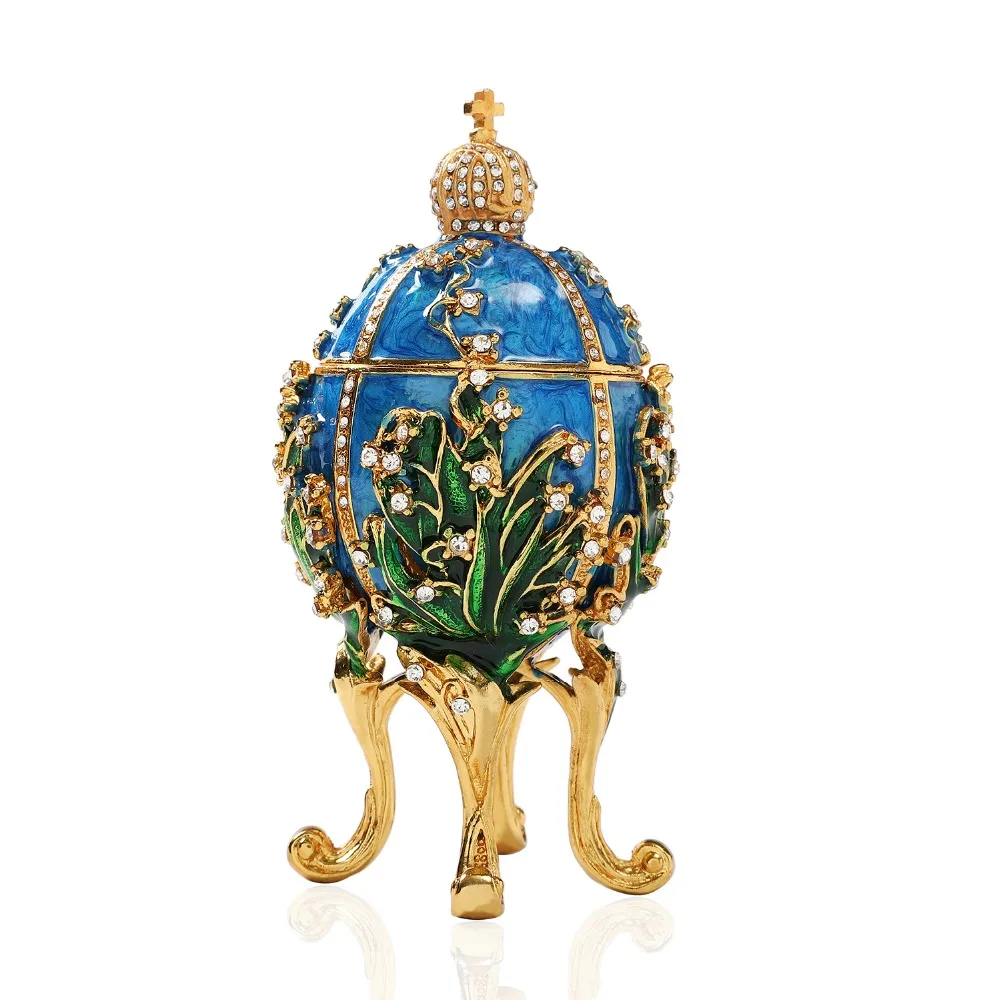 Fetcher бренд Металл Exqusite Faberge яйцо для ювелирных изделий коробка