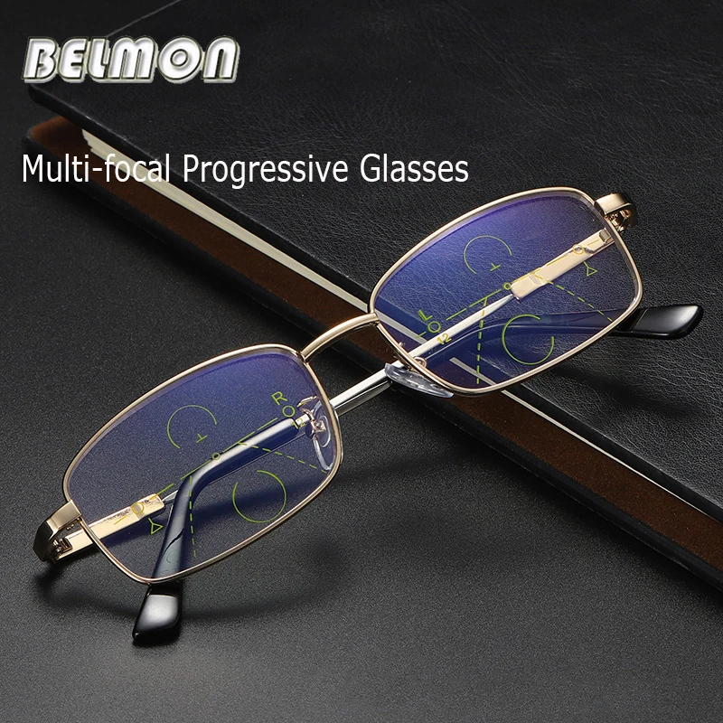 Belmon Multi-Focal Progressive Reading Glasses Women Men Presbyopic Eyeglasses Diopter Eyewear +1.0+1.5+2.0+2.5+3.0+3.5 RS785