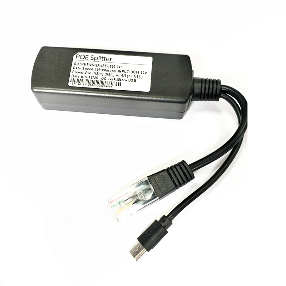 

Separator Power Over Ethernet Durable Anti-interference Module Micro USB Plug Active Network IP Camera Cables POE Splitter