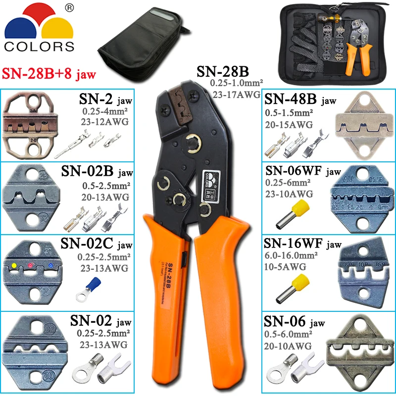 Skup SN 28B szczypce 10 pazury dla TAB 2.8 4.8 6.3 C3 XH2.54 3.96 2510 rurka nie elektryczne zacisk blok szczypce do zaciskania zestaw narzędzi