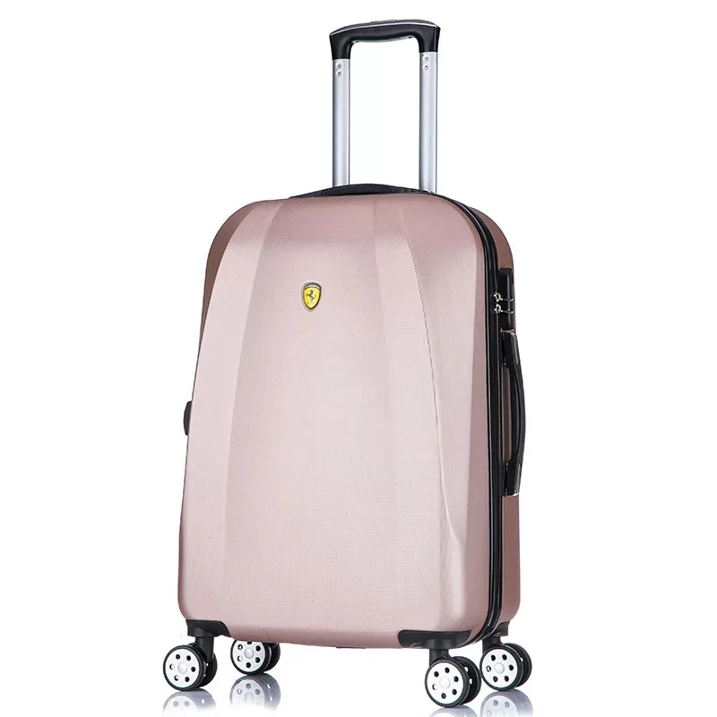 Модный чемодан из АБС на колесах мужской деловой багаж на колёсиках 2" 24" дюймовый Женский пароль коробка Дорожный чемодан-тележка - Цвет: Rose gold