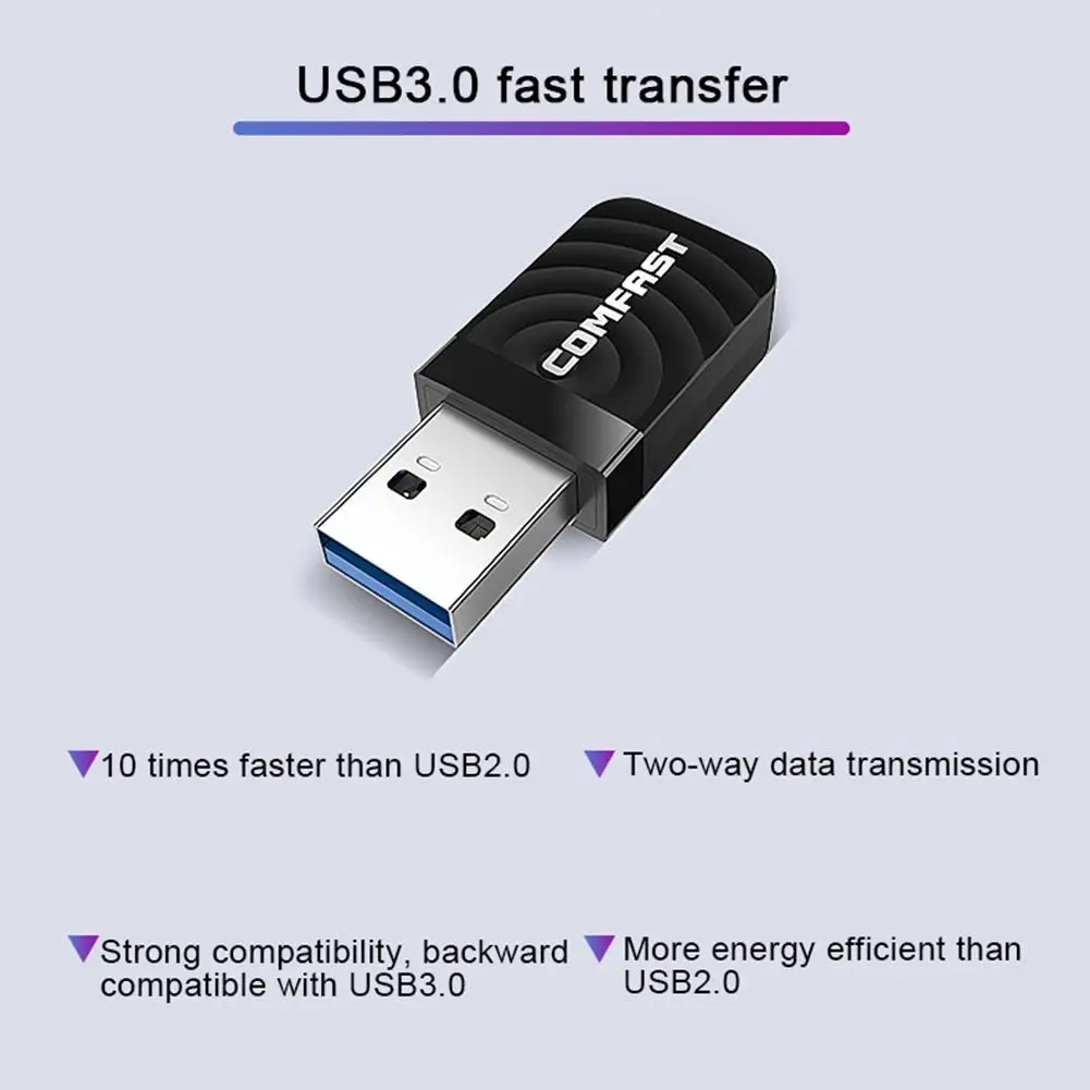 USB Mini 1300M беспроводной сетевой WiFi ключ гигабитный неограниченный приемник адаптер для ПК настольный ноутбук Mac 2,4G/5G 802,11 AC