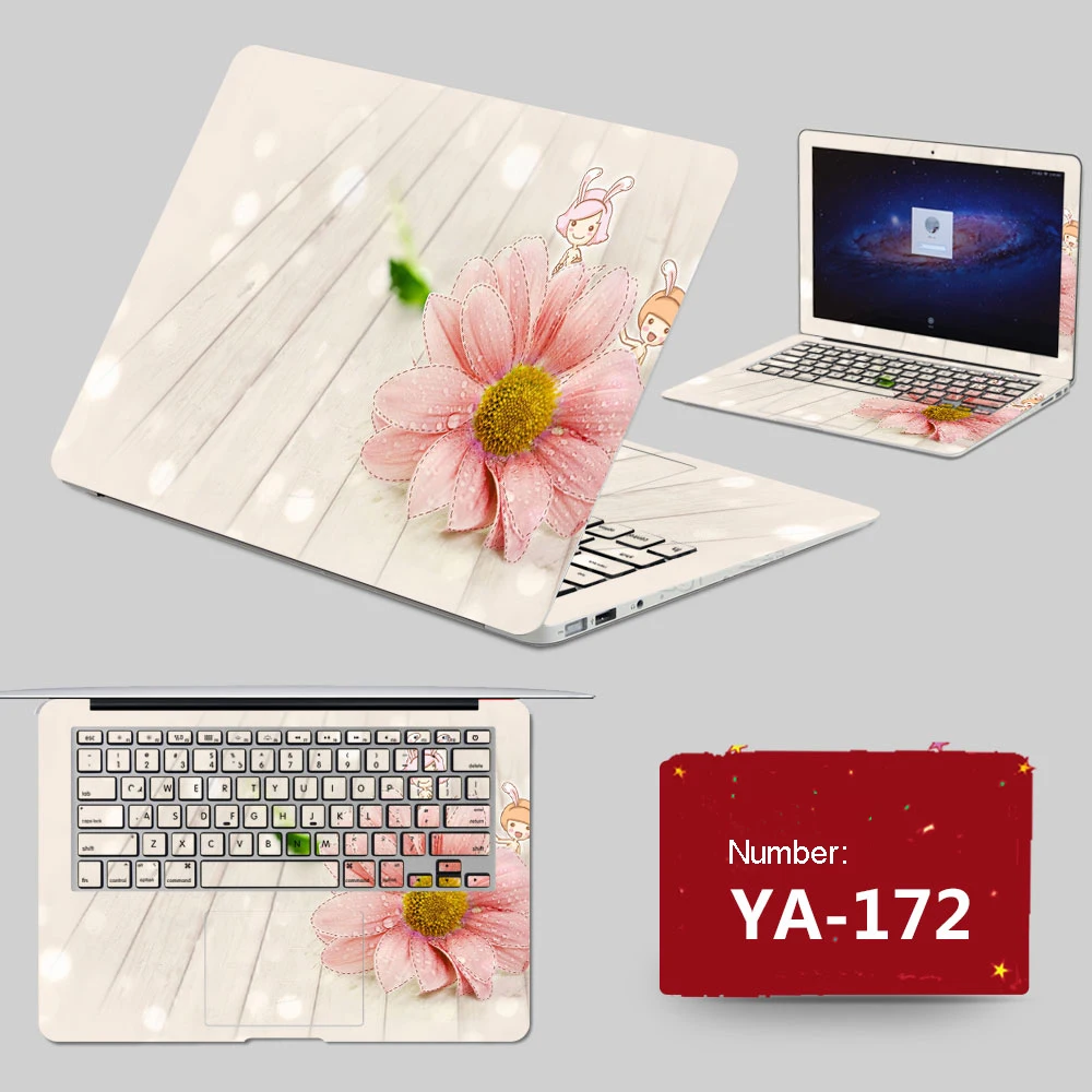 2017 Burst Sells Laptop Stickers Waterproof PVC Skins Customize ABC Sides+Keys+Key Interstice Stickers For Asus X84 N46v Case
