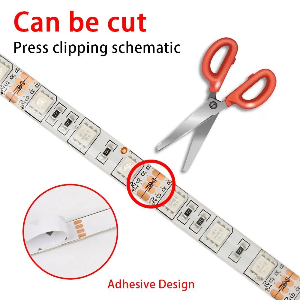 12 V 5 M RGB IP20 музыка Светодиодные ленты SMD5050 high lumen светодиодный