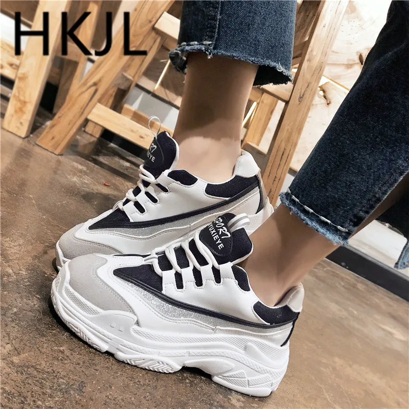 

HKJL 2019 spring and autumn new joker net surface sponge bottom leisure large size Lovers shoes sneaker running shoes A604