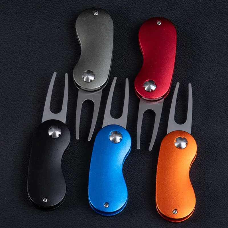 جديد مقبض ألمونيوم الفولاذ المقاوم للصدأ الربيع جولف الخضر شوكة إصلاح أداة عشب الغولف إصلاح أدوات